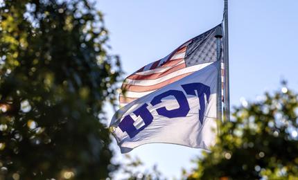 TCU and US flags